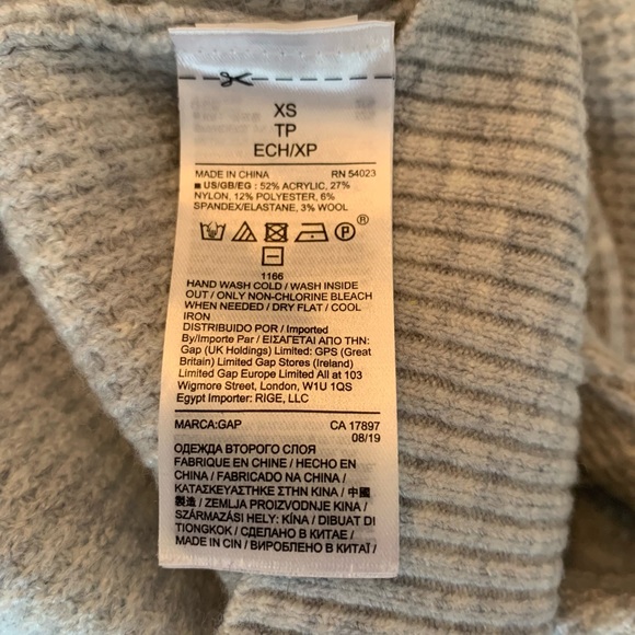 Gap Grey Waffle Knit Sweater Size XS - Picture 5 of 5